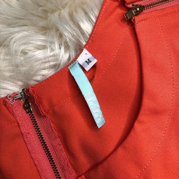 LuLus Flying Tri-Colors Coral Block Dress sz med - Picture 4 of 11